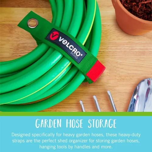 Miniatura 4 de Velcro Brand Easy Hang - Organizador de manguera de jardín o cable de extensión. Soporta hasta 100 libras. Correas resistentes perfectas