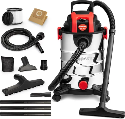 Miniatura 10 de Shop-Vac Aspiradora húmeda/seca de 3 galones y 4.0 HP con función de soplador, tanque de acero inoxidable, aspiradora portátil con ruedas, incluye