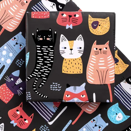 Miniatura 24 de WRAPAHOLIC Hoja de papel de regalo, 12 hojas con bonito diseño de animales para cumpleaños, vacaciones, fiestas, baby shower, 17.5 x 39.3 pulgadas