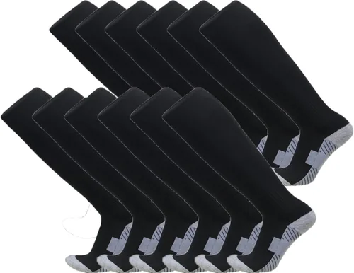 Calcetines de fútbol de 312 pares de calcetines de fútbol transpirables hasta la rodilla para hombres, jóvenes y niños