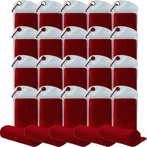 Miniatura 11 de Paquete de 20 toallas refrescantes de 40 x 12 pulgadas, toalla de hielo para cuello y cara, microfibra fría con bolsa transpirable para yoga, Azul