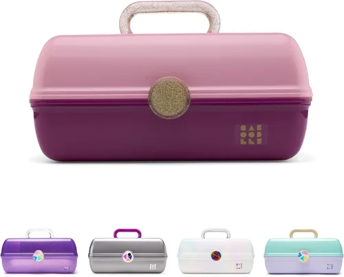 Miniatura 10 de Caboodles On-The-Go Girl - Caja de maquillaje para chicas, dos tonos violeta sobre brillo plateado, caja organizadora de maquillaje de plástico