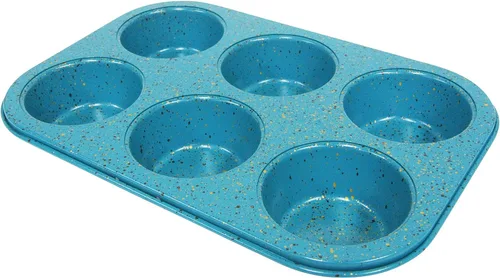 Miniatura 2 de casaWare Horno tostador de 6 tazas para magdalenas, antiadherente, revestimiento de cerámica (granito azul)