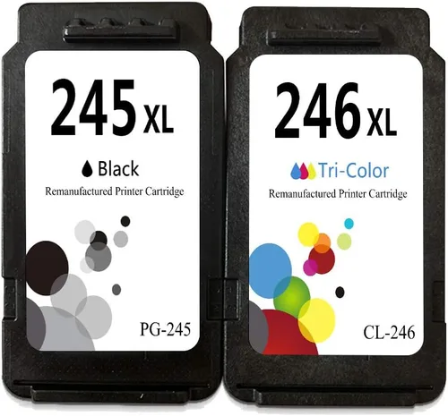 LEBOK Cartucho de tinta para Canon PG-245 CL-246 XL remanufacturado 245 y 246 cartuchos de tinta de repuesto para impresoras Canon Pixma MX490 MX492