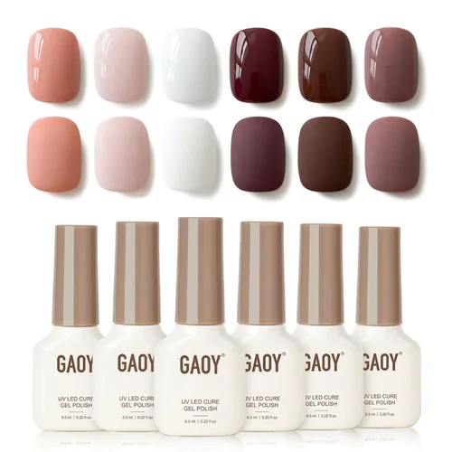 Miniatura 27 de GAOY Berry Collection - Esmalte de uñas en gel, color rosa intenso, borgoña, rojo, cereza y magenta, kit de esmalte de uñas para manicura de salón