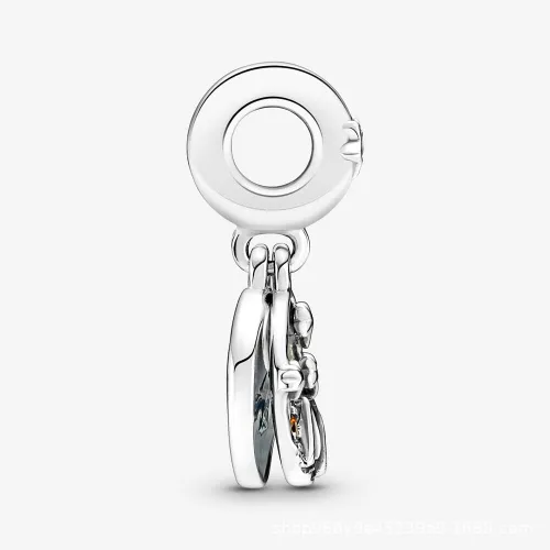 Miniatura 3 de Acampar cielo nocturno doble colgante encanto 925 colgante de plata esterlina, joyería niña cuentas regalos para mujeres pulsera y collar A0109