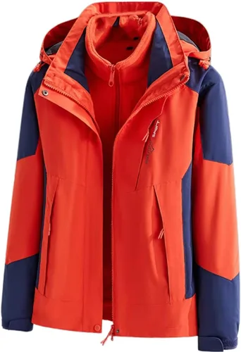Chaqueta impermeable 3 en 1 con capucha para hombre, chaqueta de esquí, chaqueta de nieve de invierno con forro polar cálido, resistente al viento,