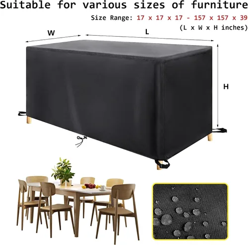 Miniatura 3 de Funda para muebles de patio para sombra y lluvia, fundas impermeables para muebles de exterior para asientos al aire libre, mesa auxiliar, sofá