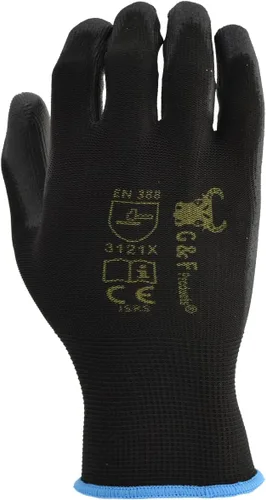 Miniatura 4 de G & F - Guantes de trabajo para hombre, agarre ligero, revestimiento de poliuretano, compatibles con pantalla táctil, flexibles y transpirables