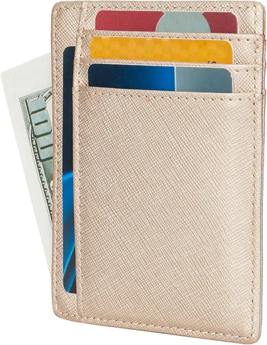 Miniatura 2 de LinsCraft Pequeñas carteras de bolsillo con bloqueo RFID para hombres y mujeres