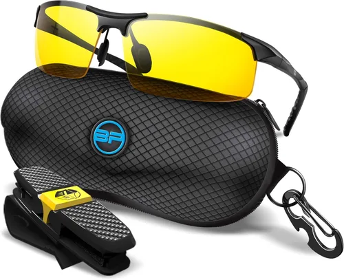 BLUPOND Gafas amarillas para hombres y mujeres – Gafas de seguridad antiempañamiento semipolarizadas para protección ocular definitiva Lentes