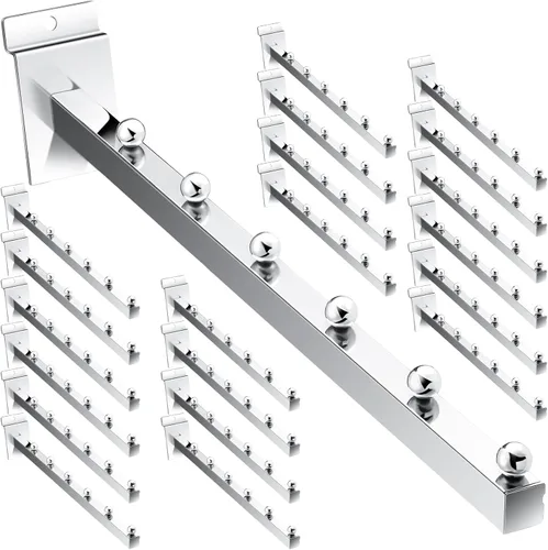 Tatuo Paquete de 20 ganchos de pared de 15.75 pulgadas, 6 bolas de cascada, accesorios para colgar tablero de metal resistente, listones de pared,
