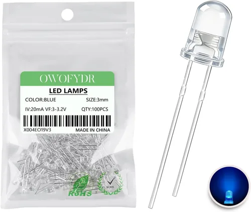 Miniatura 11 de 100 lámpara LED de diodo de luz blanca cálida de 5mm (Lente Transparente Redonda DC 3V 20mA) Bombilla de iluminación, componente electrónico, luz