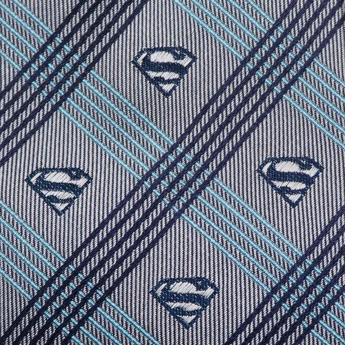Miniatura 3 de DC Comics Superman - Corbata de vestir a cuadros grises para hombre, Gris