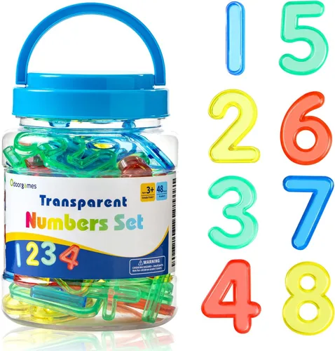 Miniatura 9 de 66 Piezas de Letras y Números Translúcidos – Juguetes de Mesa de Luz, Manipulativos y Accesorios para Aprendizaje Mejorado y Diversión