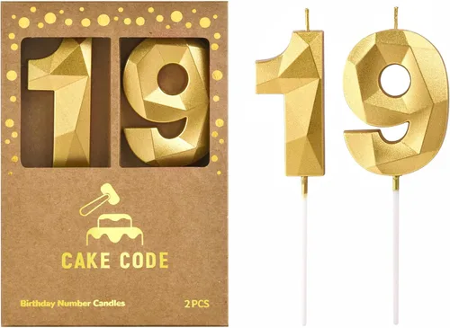 Miniatura 23 de Velas de 7 cm de Oro Cristal Número 17 para Pastel de Cumpleaños, Velas de Oro y Número para Celebración de Fiesta