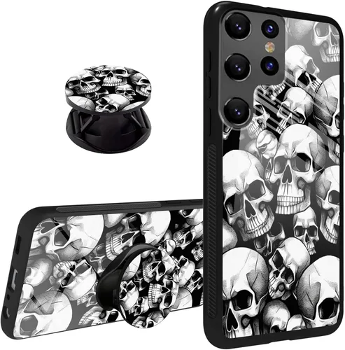 Miniatura 12 de Funda para Samsung Galaxy S22 Ultra Phone Grip con soporte expandible Soporte Soporte Kickstand, TPU suave a prueba de golpes Anti-arañazos Tapa