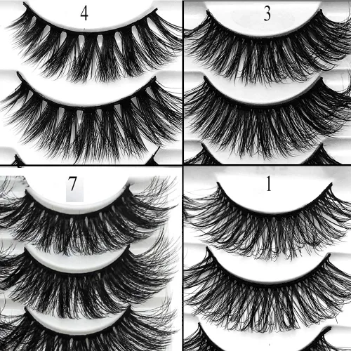 Miniatura 5 de Pestañas postizas de visón 3D, pestañas postizas naturales y finas, 0.59 pulgadas, pestañas largas y esponjosas, herramientas de maquillaje de ojos