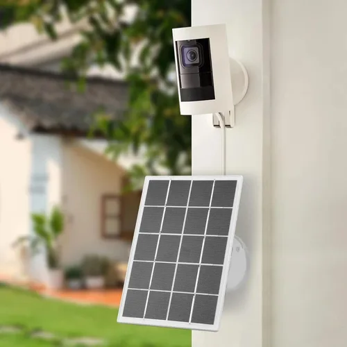 Miniatura 6 de AUNMAS Panel solar monocristalino de 20 W para cámara de seguridad al aire libre, 5 V, impermeable, ajustable, montaje en pared con cable de 9.8 pies