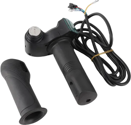 Miniatura 2 de Agarres eléctricos universales para manillar, 1 par de pantallas de voltaje de batería LCD impermeables con función de bloqueo para bicicleta