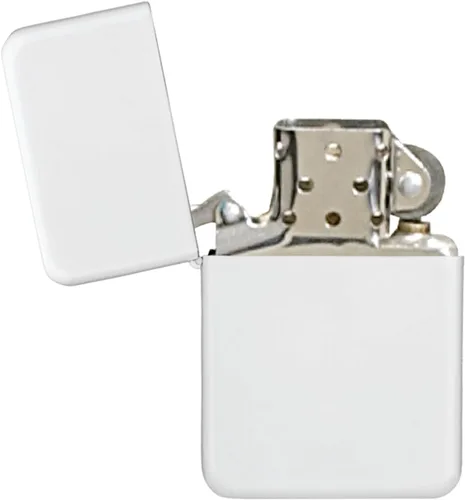Miniatura 5 de Thirsty Rhino Klik, encendedor de mecha de aceite recargable a prueba de viento con tapa abatible vintage y estuche de regalo de aluminio (negro)