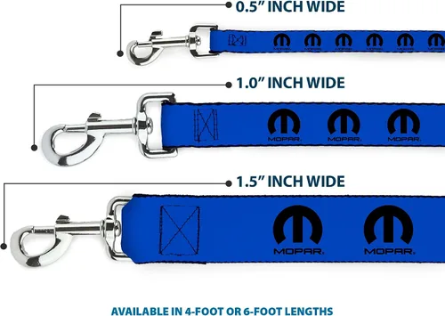 Miniatura 3 de Mopar Pet Leash, Dog Leash, Mopar Logo Repeat Blue Black, 4 Feet Long 1.0 Inch Wide