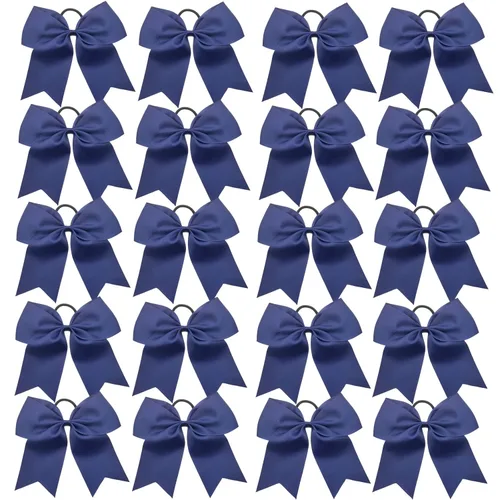Miniatura 6 de 20 piezas lazos grandes de 8" para porristas para niñas, hechos a mano, cinta grosgrain, accesorios para el cabello para adolescentes, niñas