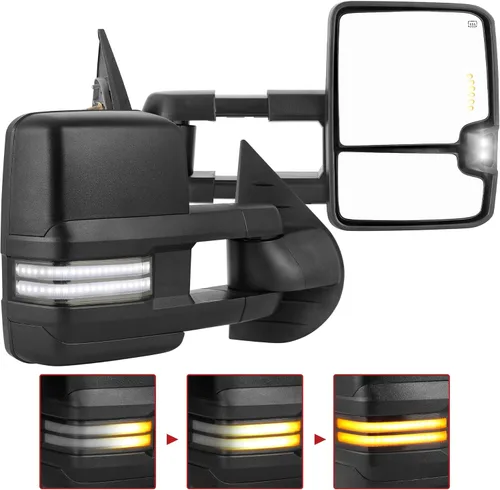 Miniatura 11 de YITAMOTOR Espejo de Remolque Compatible con 2014 2015 2016 2017 2018 Silverado 1500 2500 3500 Avalanche Tahoe Suburban, GMC Sierra Yukon, Telescopio