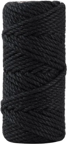 Miniatura 15 de Cordel de yute natural negro de 0.079 in y 328 pies, para regalo de manualidades, proyectos de manualidades, envoltura, agrupación, embalaje, cordel