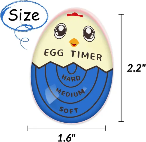 Miniatura 7 de Lasubst Temporizador de huevos que va en agua para hervir huevos, suave y duro, azul +