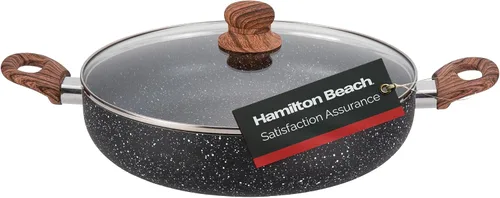 Miniatura 8 de Hamilton Beach Revestimiento de mármol antiadherente de 3 cuartos de galón con calefacción uniforme, olla de horno holandés redonda con tapa