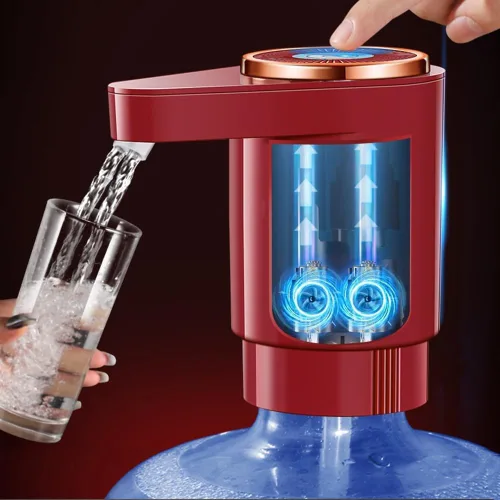 Miniatura 8 de Dispensador de agua para botella de 5 galones, bomba de agua eléctrica de doble salida de agua portátil con carga USB, bomba de jarra de agua Negro