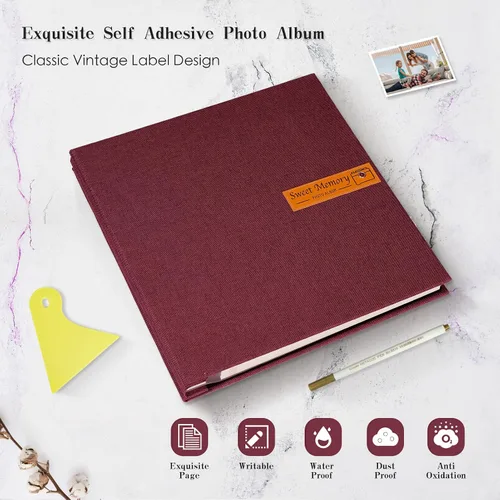 Miniatura 30 de Spbapr Álbum de fotos grande autoadhesivo magnético para manualidades, álbum de fotos DIY para fotos de 4 x 6, 5 x 7, 8 x 10, libro de recuerdos