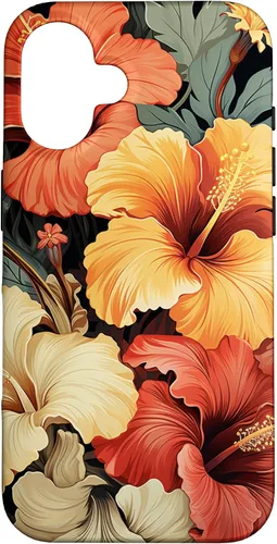 Miniatura 31 de Funda para iPhone 13 Pro Max con diseño tropical hawaiano amarillo rojo hibisco plumeria