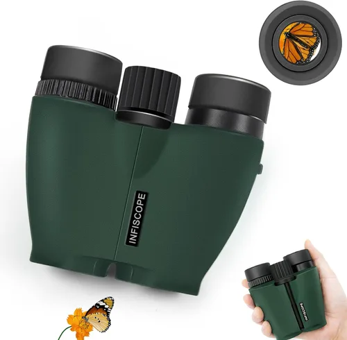 Binoculares compactos HD de 6 x 24, enfoque cercano de 1.6 ft, impermeables, a prueba de niebla, IPX7, prismáticos BAK-4 para observación de aves,