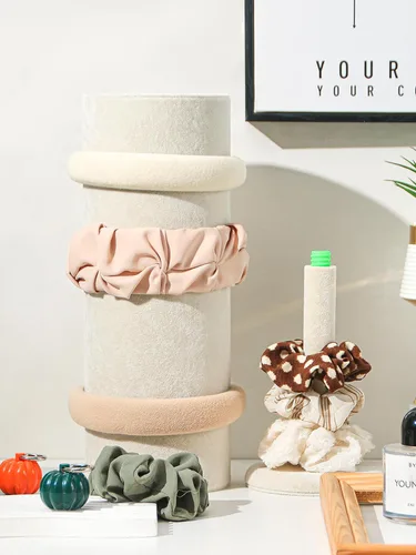 Miniatura 4 de Coward Organizador de diadema beige T-Bar, soporte de exhibición de banda para el cabello, estante de almacenamiento para niñas y mujeres