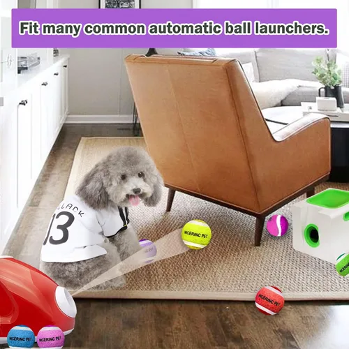 Miniatura 3 de Pelotas de tenis para perros XS Pelota de juguetes para perros de 1.5 pulgadas, paquete de 12, lanzadores de bolas de ajuste Pelotas de tenis