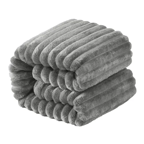 Miniatura 11 de NTBAY Manta de franela de felpa para bebé, manta suave y cálida para niños pequeños con textura a rayas para cochecito, cuna, viajes, 30 x 40 Negro