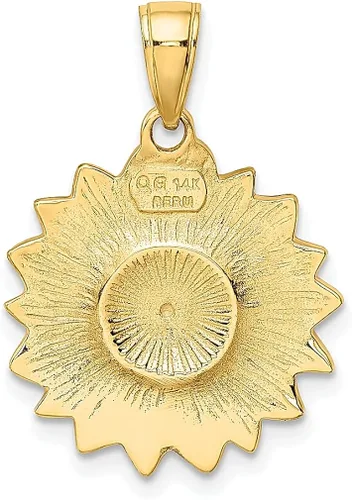 Miniatura 3 de Collar con dije de girasol esmaltado de oro amarillo de 14 quilates, joyería fina para mujer, regalos para ella, Esmalte
