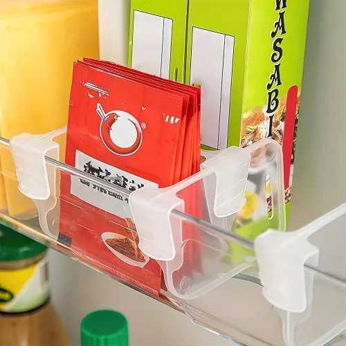 Miniatura 4 de Organizador de 10 congeladores, organizador de refrigerador visible con divisores y asas extraíbles, estante para refrigerador, libremente