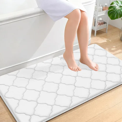 Miniatura 182 de OLANLY Alfombra de Baño de Espuma Viscoelástica de 24 x 16 pulgadas, Ultra Suave y Absorbente, Alfombras de Baño Antideslizantes, Cómodas, Lavables