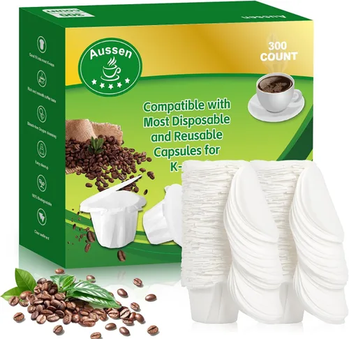 Miniatura 12 de Aussen Filtros de papel desechables para café, reemplazo para filtros Keurig, compatible con todos los filtros de una sola porción de Keurig, Blanco