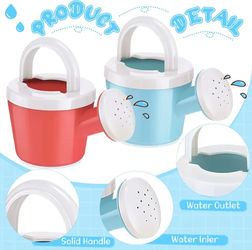 Miniatura 3 de Sosation Regadera de 12 piezas para niños, cubos de baño, juguetes de arena, pequeña regadera de plástico con asas para niños, herramientas