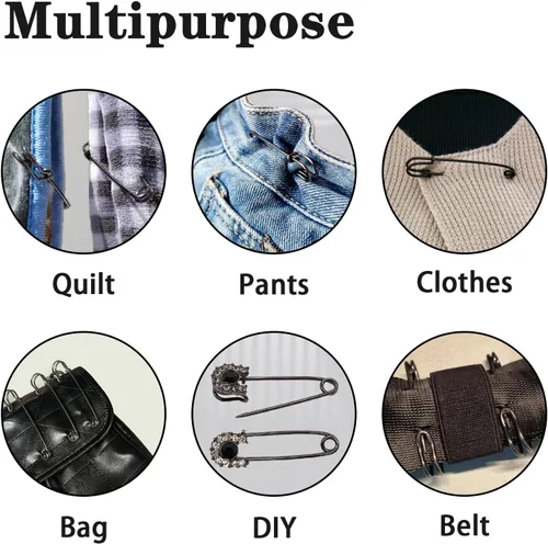 Miniatura 2 de 15 alfileres de seguridad grandes, alfileres de seguridad de acero resistente de 4 pulgadas para ropa, ideales para cuero, lona y lana, punta