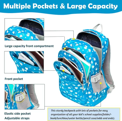 Miniatura 3 de BLUEFAIRY - Mochilas para niños y niñas, escuela primaria, jardín de niños