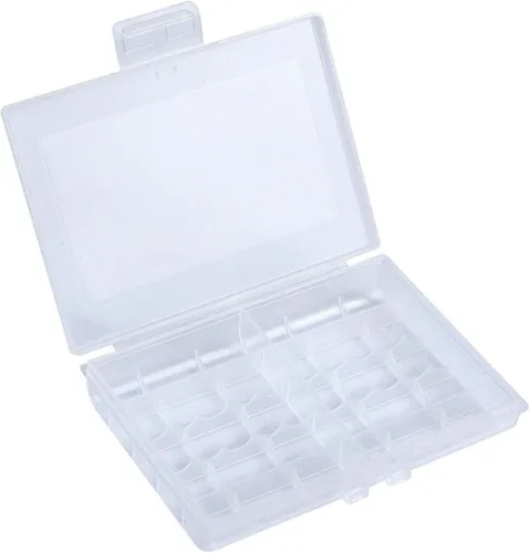Miniatura 5 de Caja de almacenamiento de batería AA AAA, soporte organizador de plástico transparente, contenedor portátil con capacidad para 10 pilas AA