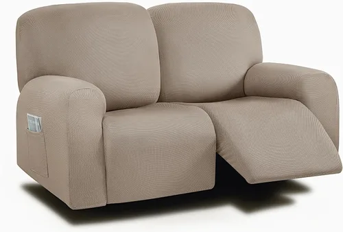 Miniatura 17 de ULTICOR Fundas para Sofá Reclinable de 8 Piezas, Fundas Elásticas de Hilo Teñido para Sofá Reclinable de 3 Cojines, Fundas Deslizables para Sofá