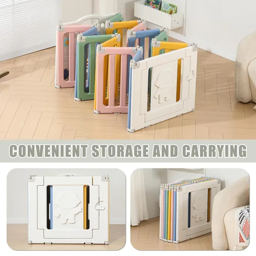 Miniatura 3 de Bestgame Corralito para Bebés, Corralitos Plegables para Bebés y Niños Pequeños, 14 Paneles Corralito Extra Grande para Bebés, Valla Portátil