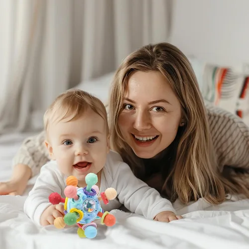 Miniatura 7 de Juguetes de dentición para bebés, mordedores para bebés, juguetes sensoriales Montessori para 0-6 6-12 meses, regalos para niños de 1 año, niños