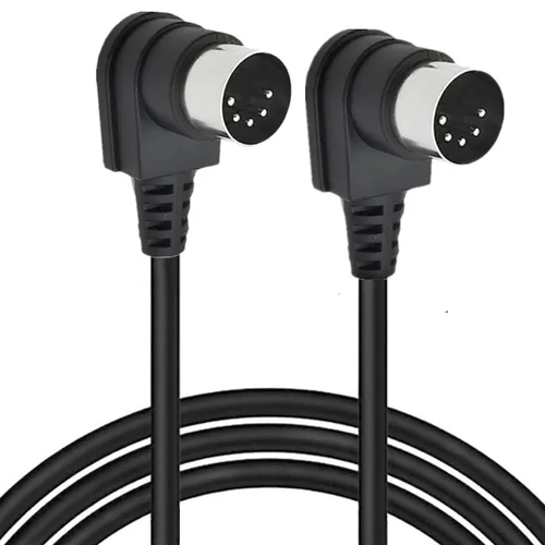 Miniatura 6 de Cable DIN MIDI de 5 pines en ángulo de 90 grados, doul de ángulo recto DIN de 90 grados, macho a macho, cable de audio MIDI para mezclador